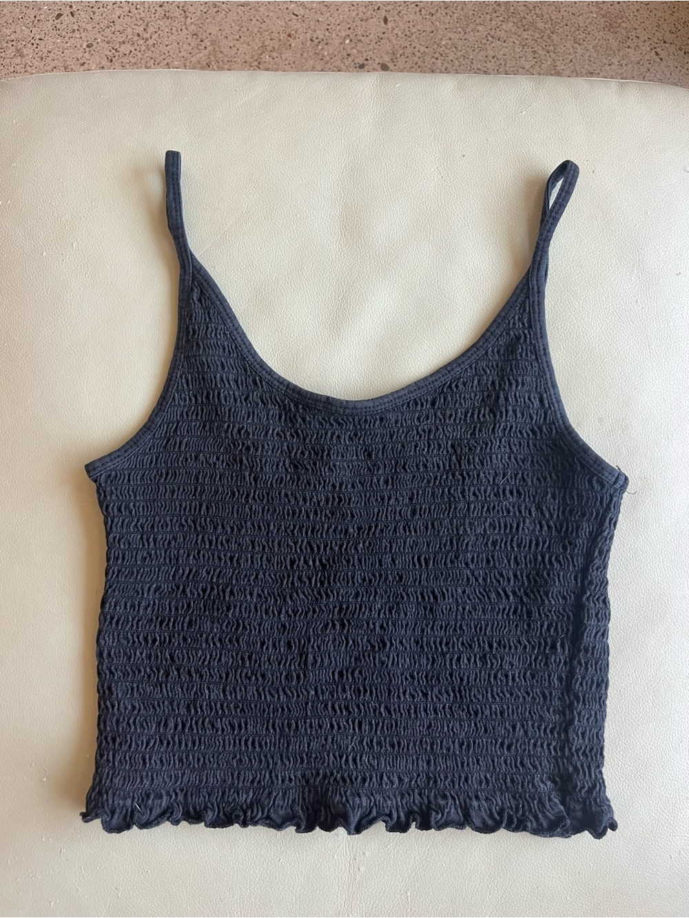 Hollister Black Smocked Cami Tank Top